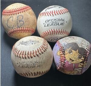 Rawlings OLB3 Baseball Lot 4 Dora Explorer Decorated Used Practice Balls